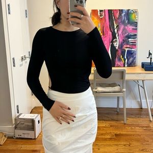 Long Sleeve Open Back Top